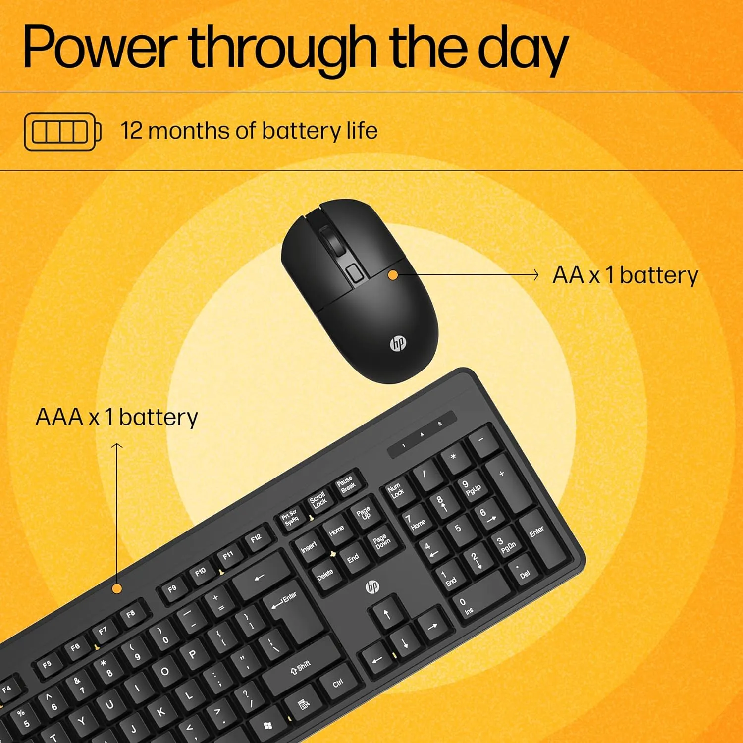HP Wireless Keyboard Mouse Combo KM200 view 4